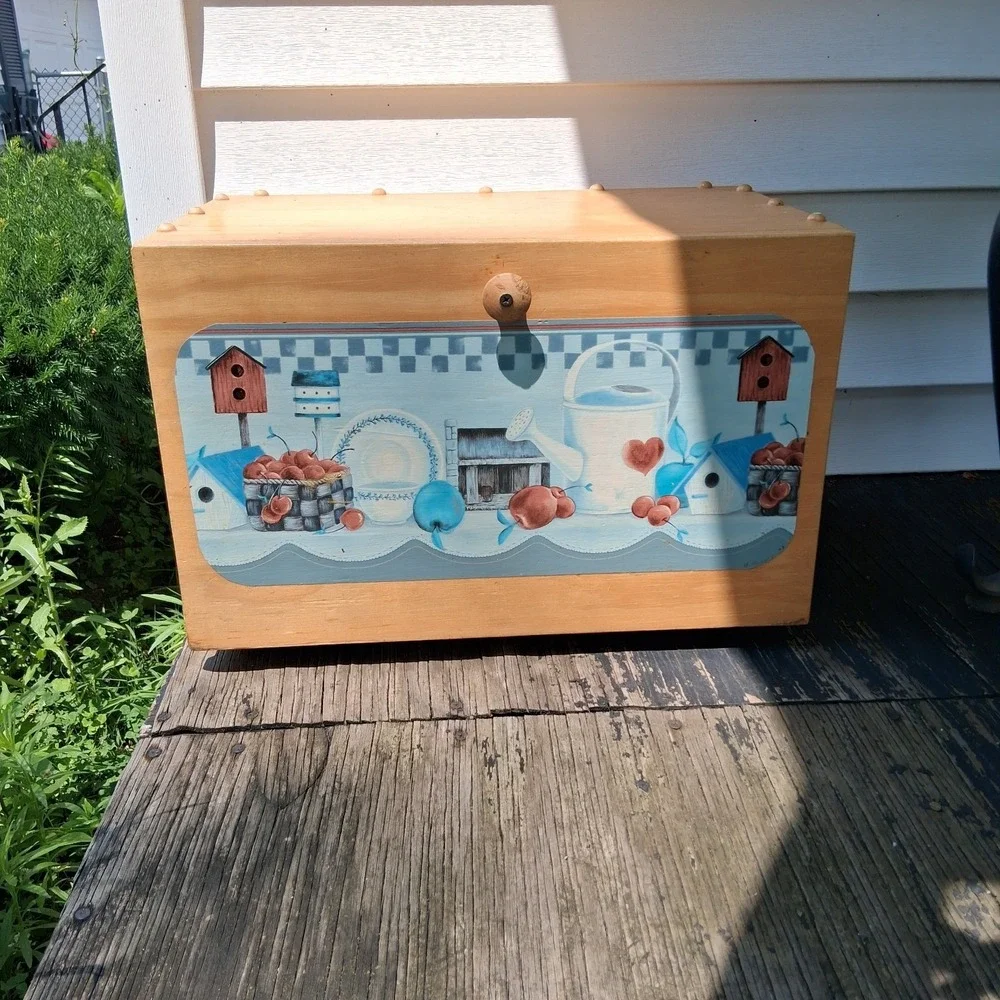 Vintage 90s Cottagecore Country Bread Box Butter Mom Unique!